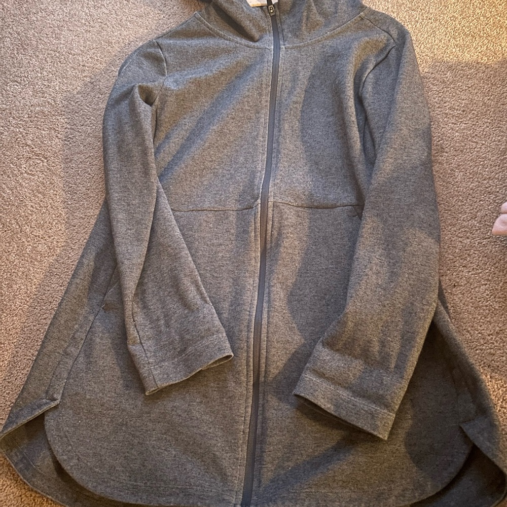 Danskin Gray Utility Jacket with Full Zip and High Collar